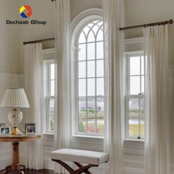 Aluminum Arched Casement Window with Double Glass and Frame Including Window Hardware